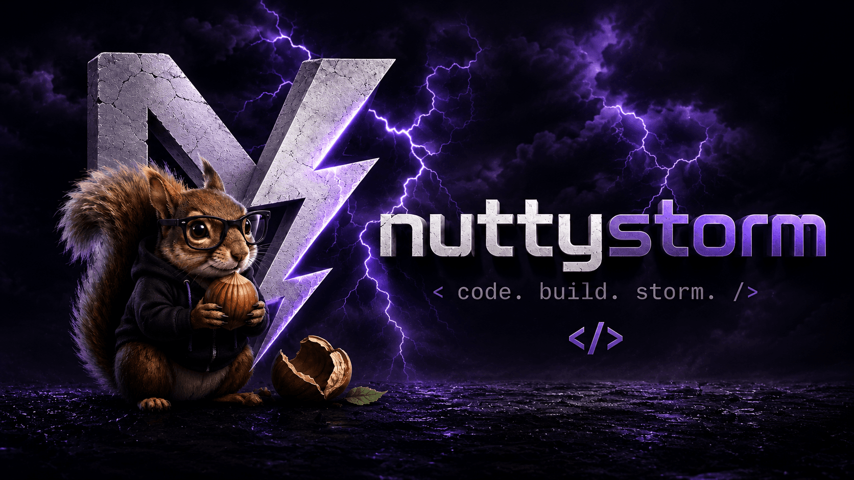 NuttyStorm fırtına ve şimşek temalı kapak görseli